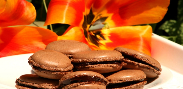 Macarons ganache chocolat-café